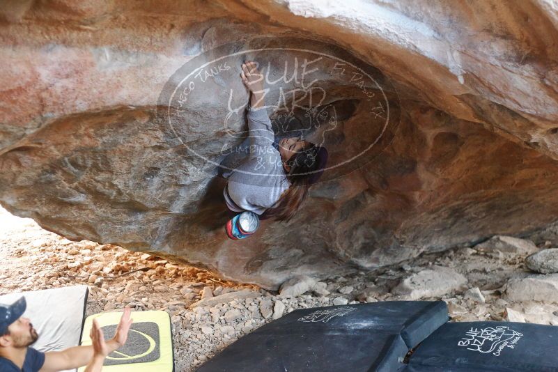 Bouldering in Hueco Tanks on 11/24/2019 with Blue Lizard Climbing and Yoga
Filename: SRM_20191124_1608290.jpg
Aperture: f/2.5
Shutter Speed: 1/250
Body: Canon EOS-1D Mark II
Lens: Canon EF 50mm f/1.8 II