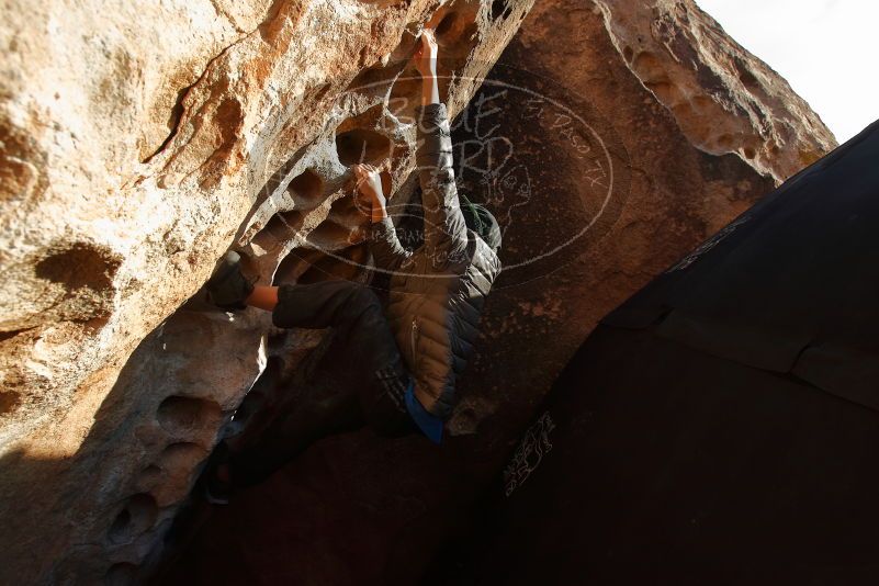 Bouldering in Hueco Tanks on 11/24/2019 with Blue Lizard Climbing and Yoga

Filename: SRM_20191124_1641410.jpg
Aperture: f/5.6
Shutter Speed: 1/400
Body: Canon EOS-1D Mark II
Lens: Canon EF 16-35mm f/2.8 L