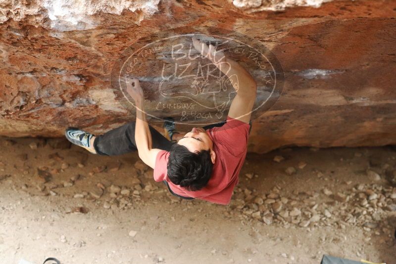 Bouldering in Hueco Tanks on 11/25/2019 with Blue Lizard Climbing and Yoga
Filename: SRM_20191125_1258380.jpg
Aperture: f/4.0
Shutter Speed: 1/320
Body: Canon EOS-1D Mark II
Lens: Canon EF 50mm f/1.8 II