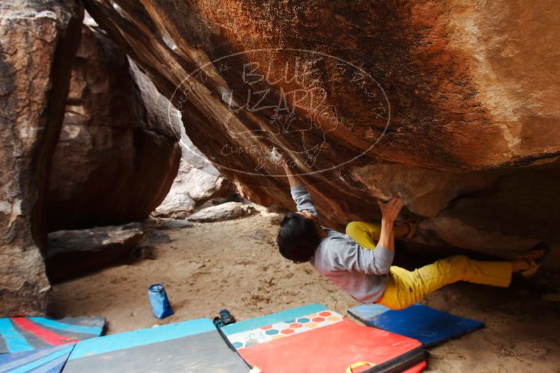 Bouldering in Hueco Tanks on 11/25/2019 with Blue Lizard Climbing and Yoga
Filename: SRM_20191125_1451150.jpg
Aperture: f/5.0
Shutter Speed: 1/250
Body: Canon EOS-1D Mark II
Lens: Canon EF 16-35mm f/2.8 L