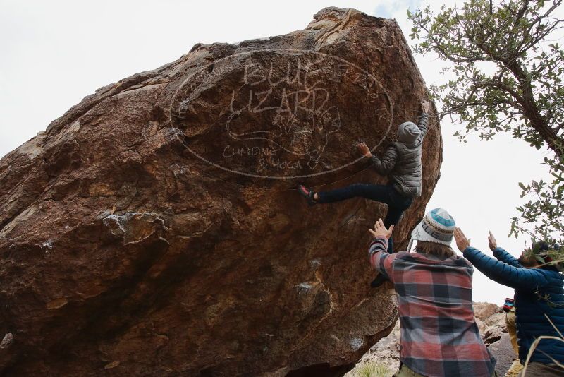 Bouldering in Hueco Tanks on 11/26/2019 with Blue Lizard Climbing and Yoga
Filename: SRM_20191126_1129500.jpg
Aperture: f/8.0
Shutter Speed: 1/250
Body: Canon EOS-1D Mark II
Lens: Canon EF 16-35mm f/2.8 L