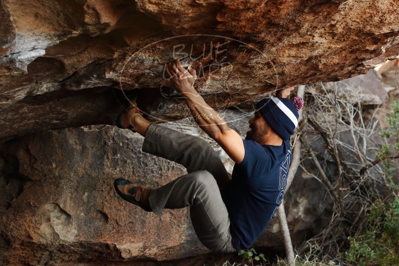 Bouldering in Hueco Tanks on 11/26/2019 with Blue Lizard Climbing and Yoga
Filename: SRM_20191126_1614580.jpg
Aperture: f/4.0
Shutter Speed: 1/250
Body: Canon EOS-1D Mark II
Lens: Canon EF 50mm f/1.8 II