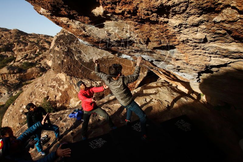 Bouldering in Hueco Tanks on 11/26/2019 with Blue Lizard Climbing and Yoga

Filename: SRM_20191126_1659351.jpg
Aperture: f/7.1
Shutter Speed: 1/500
Body: Canon EOS-1D Mark II
Lens: Canon EF 16-35mm f/2.8 L