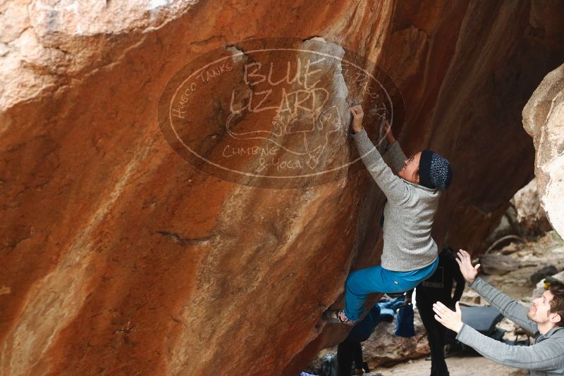 Bouldering in Hueco Tanks on 11/27/2019 with Blue Lizard Climbing and Yoga
Filename: SRM_20191127_1035330.jpg
Aperture: f/3.5
Shutter Speed: 1/250
Body: Canon EOS-1D Mark II
Lens: Canon EF 50mm f/1.8 II