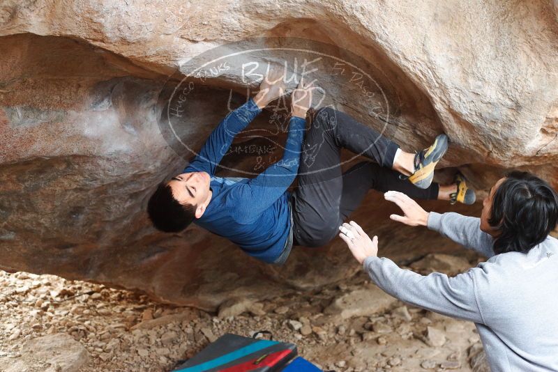 Bouldering in Hueco Tanks on 11/27/2019 with Blue Lizard Climbing and Yoga
Filename: SRM_20191127_1056130.jpg
Aperture: f/3.5
Shutter Speed: 1/250
Body: Canon EOS-1D Mark II
Lens: Canon EF 50mm f/1.8 II