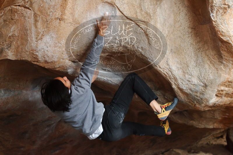 Bouldering in Hueco Tanks on 11/27/2019 with Blue Lizard Climbing and Yoga
Filename: SRM_20191127_1056430.jpg
Aperture: f/4.5
Shutter Speed: 1/250
Body: Canon EOS-1D Mark II
Lens: Canon EF 50mm f/1.8 II