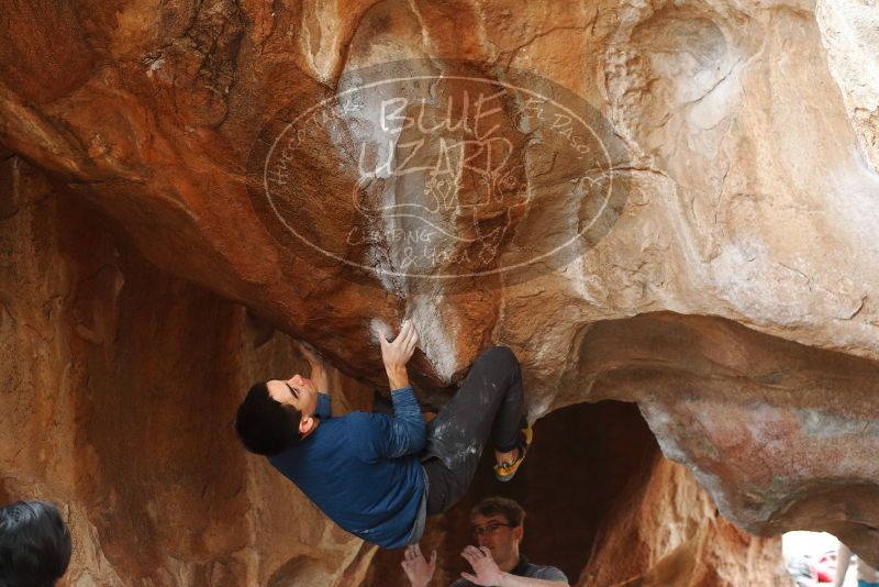 Bouldering in Hueco Tanks on 11/27/2019 with Blue Lizard Climbing and Yoga
Filename: SRM_20191127_1123500.jpg
Aperture: f/3.5
Shutter Speed: 1/250
Body: Canon EOS-1D Mark II
Lens: Canon EF 50mm f/1.8 II