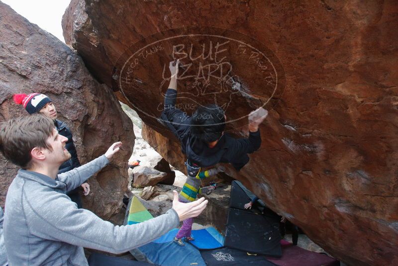 Bouldering in Hueco Tanks on 11/27/2019 with Blue Lizard Climbing and Yoga
Filename: SRM_20191127_1226280.jpg
Aperture: f/5.6
Shutter Speed: 1/250
Body: Canon EOS-1D Mark II
Lens: Canon EF 16-35mm f/2.8 L