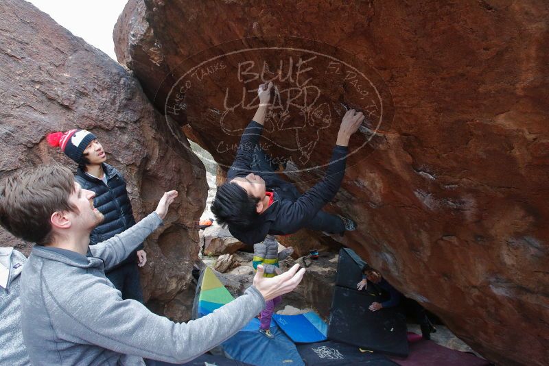 Bouldering in Hueco Tanks on 11/27/2019 with Blue Lizard Climbing and Yoga
Filename: SRM_20191127_1226290.jpg
Aperture: f/6.3
Shutter Speed: 1/250
Body: Canon EOS-1D Mark II
Lens: Canon EF 16-35mm f/2.8 L