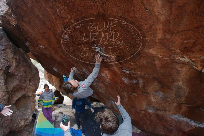Bouldering in Hueco Tanks on 11/27/2019 with Blue Lizard Climbing and Yoga
Filename: SRM_20191127_1227480.jpg
Aperture: f/5.6
Shutter Speed: 1/250
Body: Canon EOS-1D Mark II
Lens: Canon EF 16-35mm f/2.8 L