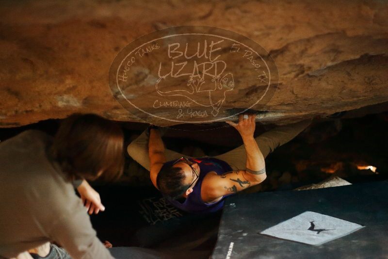 Bouldering in Hueco Tanks on 11/29/2019 with Blue Lizard Climbing and Yoga

Filename: SRM_20191129_1207420.jpg
Aperture: f/1.8
Shutter Speed: 1/125
Body: Canon EOS-1D Mark II
Lens: Canon EF 50mm f/1.8 II