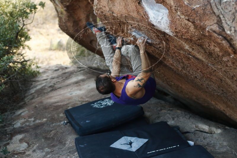 Bouldering in Hueco Tanks on 11/29/2019 with Blue Lizard Climbing and Yoga

Filename: SRM_20191129_1427390.jpg
Aperture: f/2.8
Shutter Speed: 1/250
Body: Canon EOS-1D Mark II
Lens: Canon EF 50mm f/1.8 II