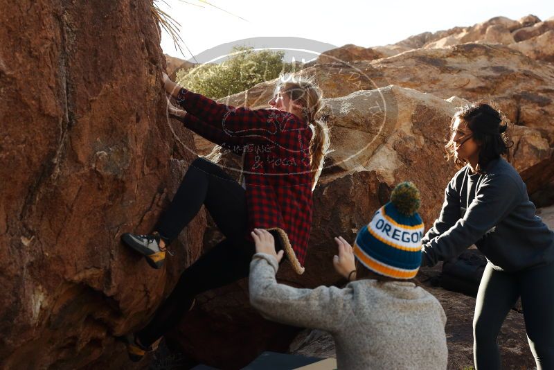 Bouldering in Hueco Tanks on 11/29/2019 with Blue Lizard Climbing and Yoga

Filename: SRM_20191129_1446550.jpg
Aperture: f/6.3
Shutter Speed: 1/250
Body: Canon EOS-1D Mark II
Lens: Canon EF 50mm f/1.8 II