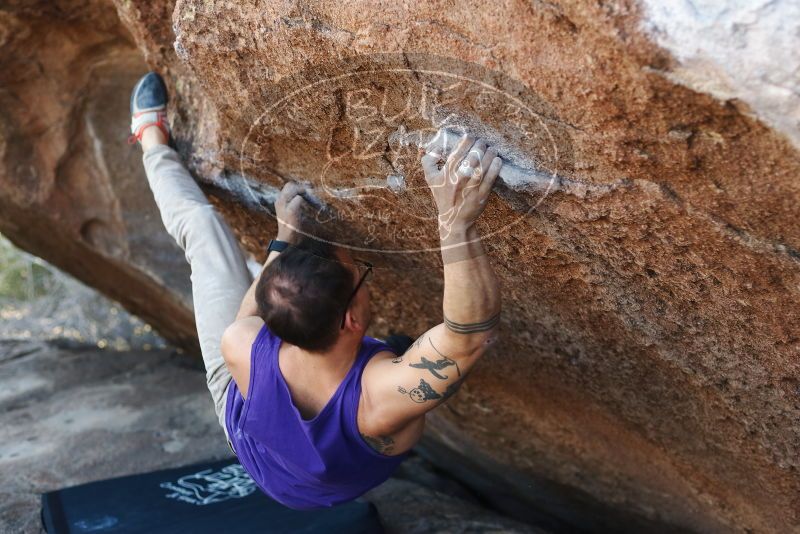 Bouldering in Hueco Tanks on 11/29/2019 with Blue Lizard Climbing and Yoga

Filename: SRM_20191129_1450300.jpg
Aperture: f/3.2
Shutter Speed: 1/250
Body: Canon EOS-1D Mark II
Lens: Canon EF 50mm f/1.8 II