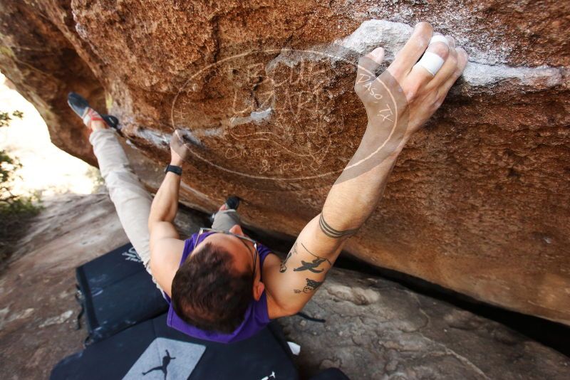 Bouldering in Hueco Tanks on 11/29/2019 with Blue Lizard Climbing and Yoga

Filename: SRM_20191129_1533420.jpg
Aperture: f/5.6
Shutter Speed: 1/250
Body: Canon EOS-1D Mark II
Lens: Canon EF 16-35mm f/2.8 L