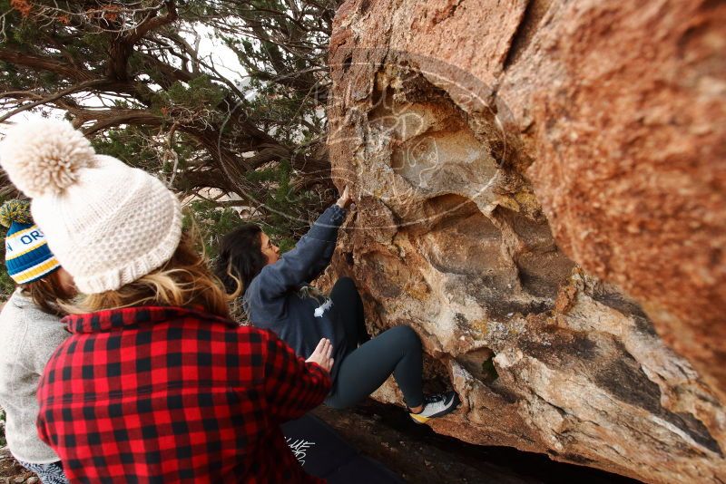 Bouldering in Hueco Tanks on 11/29/2019 with Blue Lizard Climbing and Yoga

Filename: SRM_20191129_1623330.jpg
Aperture: f/5.6
Shutter Speed: 1/250
Body: Canon EOS-1D Mark II
Lens: Canon EF 16-35mm f/2.8 L