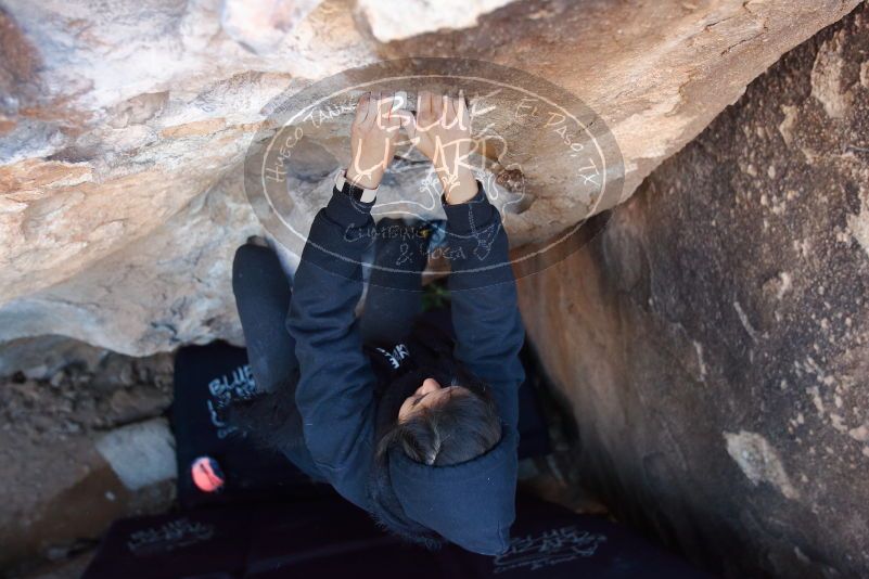 Bouldering in Hueco Tanks on 11/30/2019 with Blue Lizard Climbing and Yoga
Filename: SRM_20191130_1043590.jpg
Aperture: f/3.5
Shutter Speed: 1/250
Body: Canon EOS-1D Mark II
Lens: Canon EF 16-35mm f/2.8 L