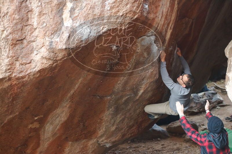 Bouldering in Hueco Tanks on 11/30/2019 with Blue Lizard Climbing and Yoga
Filename: SRM_20191130_1100560.jpg
Aperture: f/3.5
Shutter Speed: 1/250
Body: Canon EOS-1D Mark II
Lens: Canon EF 50mm f/1.8 II