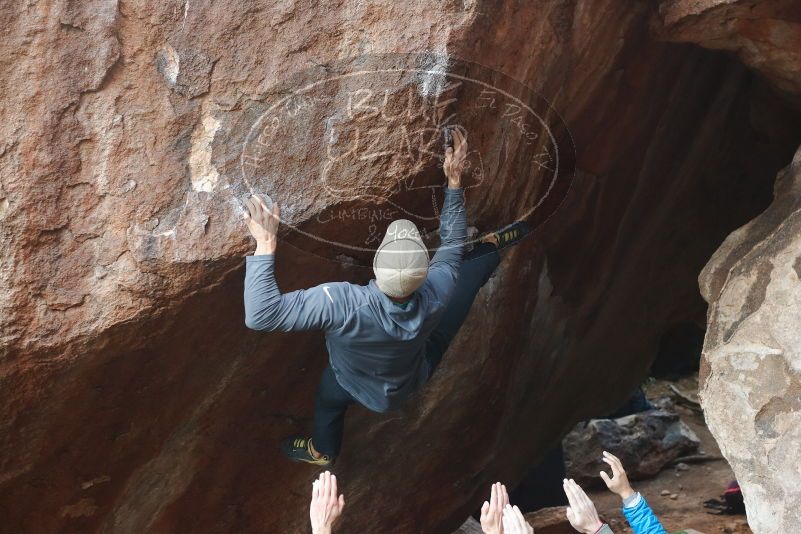 Bouldering in Hueco Tanks on 11/30/2019 with Blue Lizard Climbing and Yoga
Filename: SRM_20191130_1110060.jpg
Aperture: f/4.0
Shutter Speed: 1/250
Body: Canon EOS-1D Mark II
Lens: Canon EF 50mm f/1.8 II