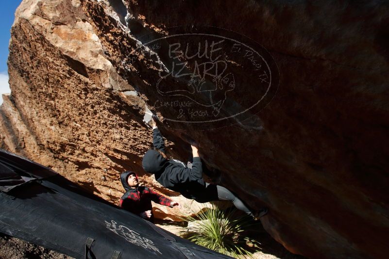 Bouldering in Hueco Tanks on 11/30/2019 with Blue Lizard Climbing and Yoga
Filename: SRM_20191130_1407240.jpg
Aperture: f/8.0
Shutter Speed: 1/320
Body: Canon EOS-1D Mark II
Lens: Canon EF 16-35mm f/2.8 L