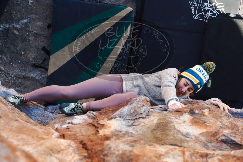 Bouldering in Hueco Tanks on 11/30/2019 with Blue Lizard Climbing and Yoga

Filename: SRM_20191130_1543170.jpg
Aperture: f/4.5
Shutter Speed: 1/250
Body: Canon EOS-1D Mark II
Lens: Canon EF 16-35mm f/2.8 L
