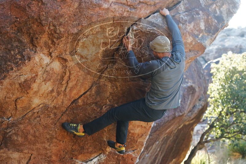 Bouldering in Hueco Tanks on 11/30/2019 with Blue Lizard Climbing and Yoga
Filename: SRM_20191130_1624170.jpg
Aperture: f/4.5
Shutter Speed: 1/250
Body: Canon EOS-1D Mark II
Lens: Canon EF 50mm f/1.8 II