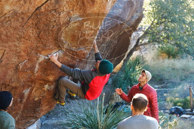 Bouldering in Hueco Tanks on 11/30/2019 with Blue Lizard Climbing and Yoga
Filename: SRM_20191130_1645130.jpg
Aperture: f/3.5
Shutter Speed: 1/250
Body: Canon EOS-1D Mark II
Lens: Canon EF 50mm f/1.8 II