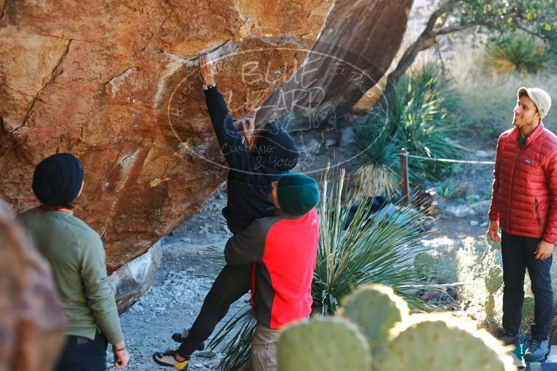 Bouldering in Hueco Tanks on 11/30/2019 with Blue Lizard Climbing and Yoga
Filename: SRM_20191130_1648560.jpg
Aperture: f/3.2
Shutter Speed: 1/250
Body: Canon EOS-1D Mark II
Lens: Canon EF 50mm f/1.8 II