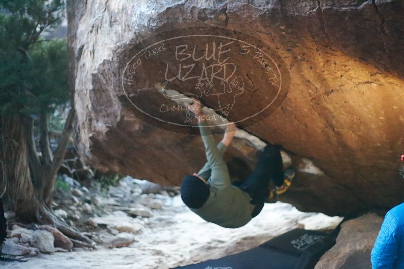 Bouldering in Hueco Tanks on 11/30/2019 with Blue Lizard Climbing and Yoga
Filename: SRM_20191130_1812380.jpg
Aperture: f/2.0
Shutter Speed: 1/250
Body: Canon EOS-1D Mark II
Lens: Canon EF 50mm f/1.8 II