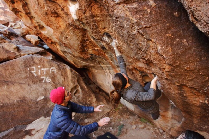 Bouldering in Hueco Tanks on 12/06/2019 with Blue Lizard Climbing and Yoga
Filename: SRM_20191206_1043270.jpg
Aperture: f/4.5
Shutter Speed: 1/250
Body: Canon EOS-1D Mark II
Lens: Canon EF 16-35mm f/2.8 L