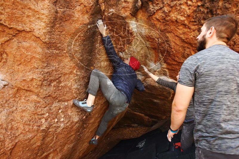 Bouldering in Hueco Tanks on 12/06/2019 with Blue Lizard Climbing and Yoga
Filename: SRM_20191206_1148080.jpg
Aperture: f/5.0
Shutter Speed: 1/250
Body: Canon EOS-1D Mark II
Lens: Canon EF 16-35mm f/2.8 L