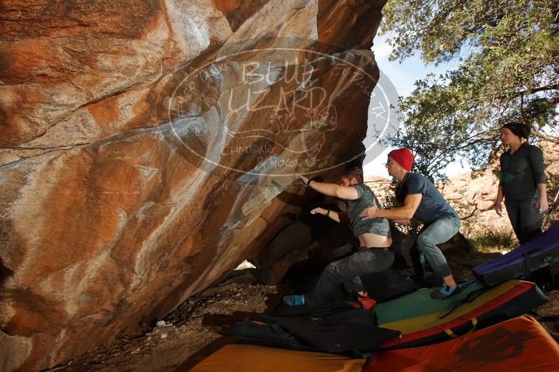 Bouldering in Hueco Tanks on 12/06/2019 with Blue Lizard Climbing and Yoga
Filename: SRM_20191206_1315360.jpg
Aperture: f/7.1
Shutter Speed: 1/250
Body: Canon EOS-1D Mark II
Lens: Canon EF 16-35mm f/2.8 L