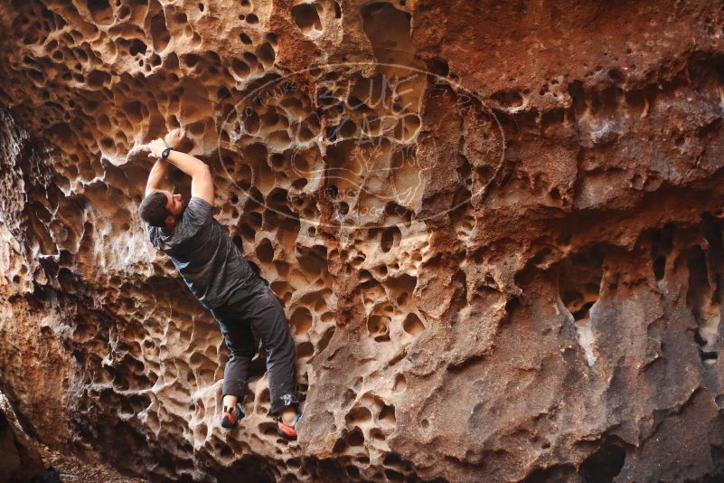 Bouldering in Hueco Tanks on 12/06/2019 with Blue Lizard Climbing and Yoga

Filename: SRM_20191206_1522180.jpg
Aperture: f/2.2
Shutter Speed: 1/250
Body: Canon EOS-1D Mark II
Lens: Canon EF 50mm f/1.8 II