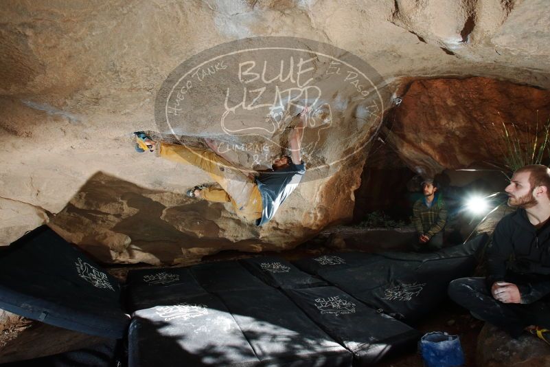 Bouldering in Hueco Tanks on 12/11/2019 with Blue Lizard Climbing and Yoga
Filename: SRM_20191211_1217480.jpg
Aperture: f/6.3
Shutter Speed: 1/250
Body: Canon EOS-1D Mark II
Lens: Canon EF 16-35mm f/2.8 L