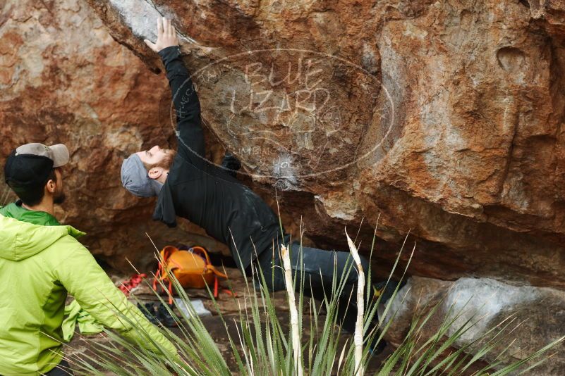 Bouldering in Hueco Tanks on 12/11/2019 with Blue Lizard Climbing and Yoga
Filename: SRM_20191211_1612050.jpg
Aperture: f/4.5
Shutter Speed: 1/400
Body: Canon EOS-1D Mark II
Lens: Canon EF 50mm f/1.8 II