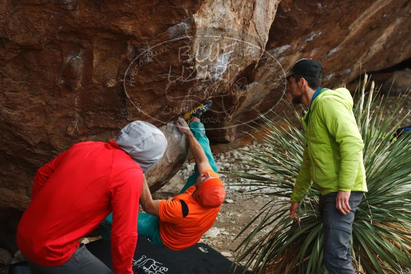 Bouldering in Hueco Tanks on 12/11/2019 with Blue Lizard Climbing and Yoga

Filename: SRM_20191211_1620250.jpg
Aperture: f/4.5
Shutter Speed: 1/400
Body: Canon EOS-1D Mark II
Lens: Canon EF 50mm f/1.8 II