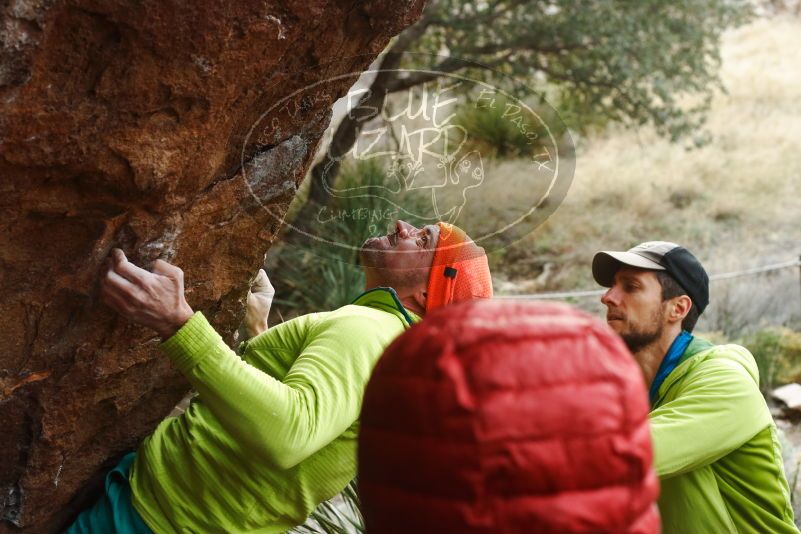 Bouldering in Hueco Tanks on 12/11/2019 with Blue Lizard Climbing and Yoga

Filename: SRM_20191211_1635590.jpg
Aperture: f/4.5
Shutter Speed: 1/250
Body: Canon EOS-1D Mark II
Lens: Canon EF 50mm f/1.8 II