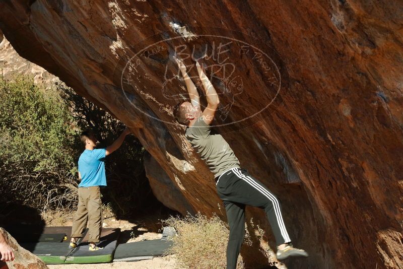 Bouldering in Hueco Tanks on 12/14/2019 with Blue Lizard Climbing and Yoga
Filename: SRM_20191214_1334460.jpg
Aperture: f/6.3
Shutter Speed: 1/250
Body: Canon EOS-1D Mark II
Lens: Canon EF 50mm f/1.8 II