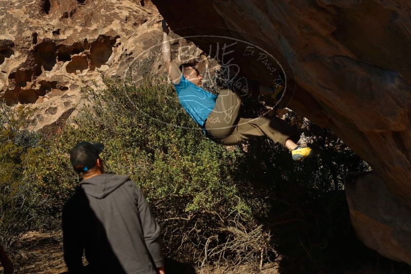 Bouldering in Hueco Tanks on 12/14/2019 with Blue Lizard Climbing and Yoga

Filename: SRM_20191214_1336291.jpg
Aperture: f/4.5
Shutter Speed: 1/500
Body: Canon EOS-1D Mark II
Lens: Canon EF 50mm f/1.8 II