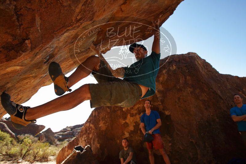 Bouldering in Hueco Tanks on 12/14/2019 with Blue Lizard Climbing and Yoga
Filename: SRM_20191214_1347340.jpg
Aperture: f/5.6
Shutter Speed: 1/500
Body: Canon EOS-1D Mark II
Lens: Canon EF 16-35mm f/2.8 L