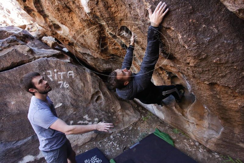 Bouldering in Hueco Tanks on 12/14/2019 with Blue Lizard Climbing and Yoga
Filename: SRM_20191214_1610061.jpg
Aperture: f/4.0
Shutter Speed: 1/250
Body: Canon EOS-1D Mark II
Lens: Canon EF 16-35mm f/2.8 L