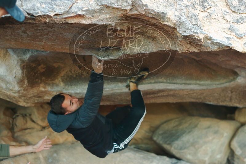Bouldering in Hueco Tanks on 12/14/2019 with Blue Lizard Climbing and Yoga

Filename: SRM_20191214_1726200.jpg
Aperture: f/3.2
Shutter Speed: 1/250
Body: Canon EOS-1D Mark II
Lens: Canon EF 50mm f/1.8 II
