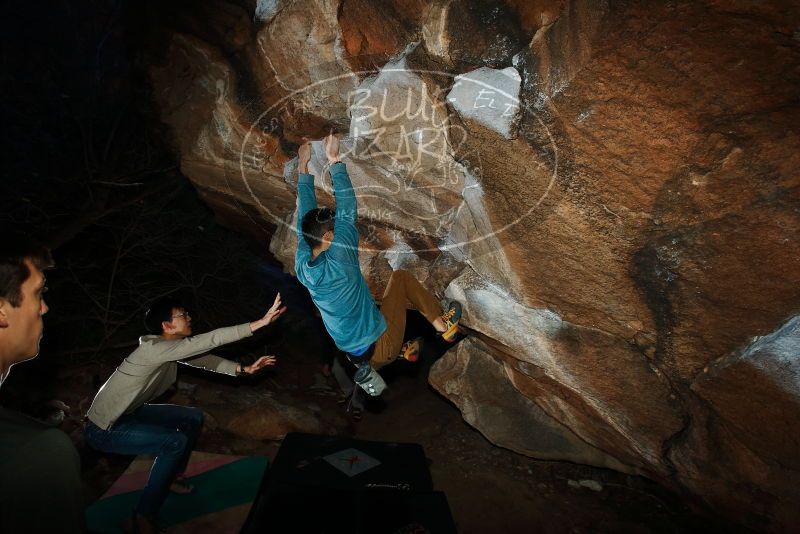 Bouldering in Hueco Tanks on 12/15/2019 with Blue Lizard Climbing and Yoga
Filename: SRM_20191215_1041310.jpg
Aperture: f/8.0
Shutter Speed: 1/250
Body: Canon EOS-1D Mark II
Lens: Canon EF 16-35mm f/2.8 L