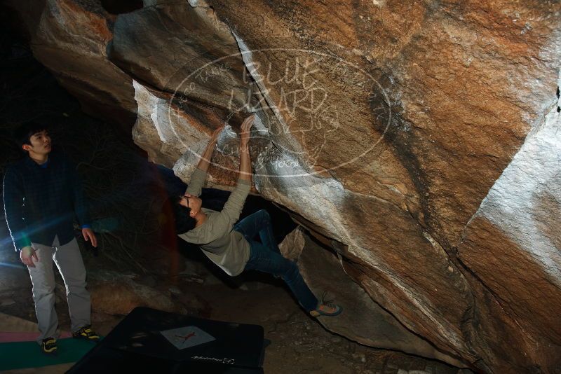 Bouldering in Hueco Tanks on 12/15/2019 with Blue Lizard Climbing and Yoga
Filename: SRM_20191215_1043420.jpg
Aperture: f/8.0
Shutter Speed: 1/250
Body: Canon EOS-1D Mark II
Lens: Canon EF 16-35mm f/2.8 L