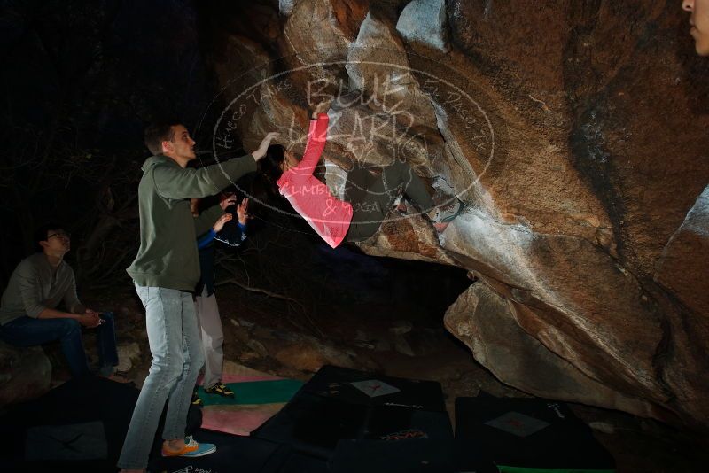Bouldering in Hueco Tanks on 12/15/2019 with Blue Lizard Climbing and Yoga
Filename: SRM_20191215_1046510.jpg
Aperture: f/8.0
Shutter Speed: 1/250
Body: Canon EOS-1D Mark II
Lens: Canon EF 16-35mm f/2.8 L