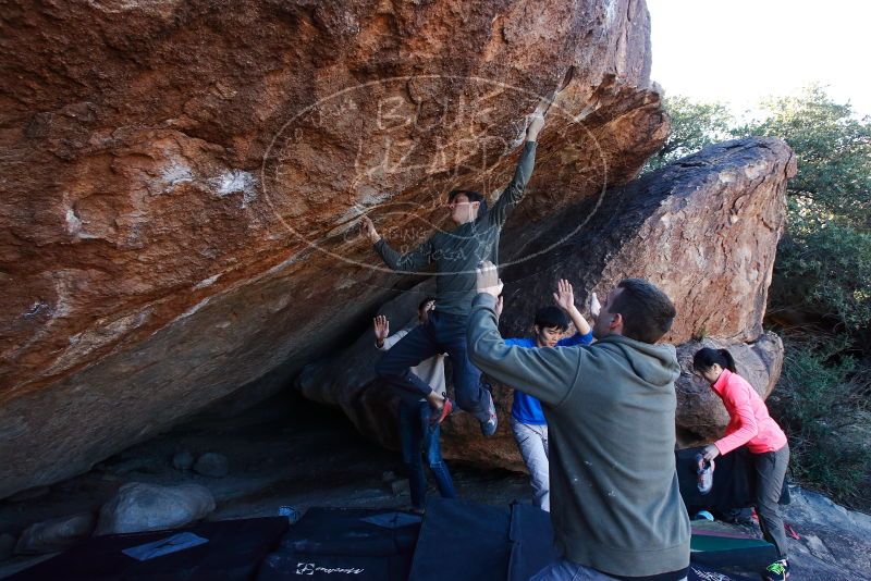 Bouldering in Hueco Tanks on 12/15/2019 with Blue Lizard Climbing and Yoga
Filename: SRM_20191215_1128280.jpg
Aperture: f/6.3
Shutter Speed: 1/250
Body: Canon EOS-1D Mark II
Lens: Canon EF 16-35mm f/2.8 L