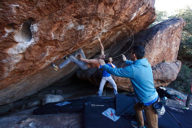 Bouldering in Hueco Tanks on 12/15/2019 with Blue Lizard Climbing and Yoga
Filename: SRM_20191215_1131170.jpg
Aperture: f/6.3
Shutter Speed: 1/250
Body: Canon EOS-1D Mark II
Lens: Canon EF 16-35mm f/2.8 L