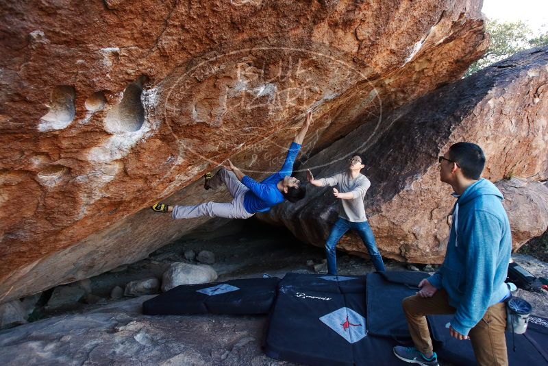 Bouldering in Hueco Tanks on 12/15/2019 with Blue Lizard Climbing and Yoga
Filename: SRM_20191215_1136030.jpg
Aperture: f/4.5
Shutter Speed: 1/250
Body: Canon EOS-1D Mark II
Lens: Canon EF 16-35mm f/2.8 L