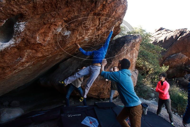 Bouldering in Hueco Tanks on 12/15/2019 with Blue Lizard Climbing and Yoga
Filename: SRM_20191215_1144571.jpg
Aperture: f/6.3
Shutter Speed: 1/250
Body: Canon EOS-1D Mark II
Lens: Canon EF 16-35mm f/2.8 L