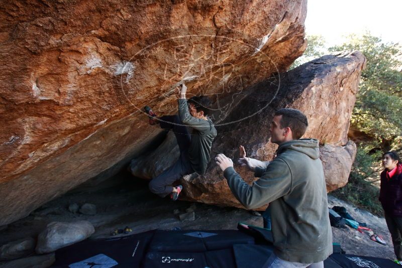 Bouldering in Hueco Tanks on 12/15/2019 with Blue Lizard Climbing and Yoga
Filename: SRM_20191215_1152070.jpg
Aperture: f/5.0
Shutter Speed: 1/250
Body: Canon EOS-1D Mark II
Lens: Canon EF 16-35mm f/2.8 L